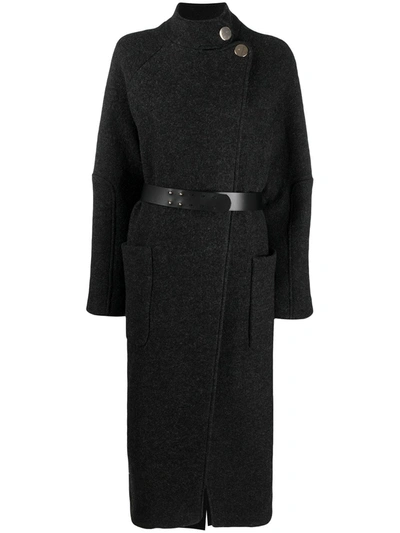 Ba&sh Ba & Sh Come Belted Coat In Anthracite