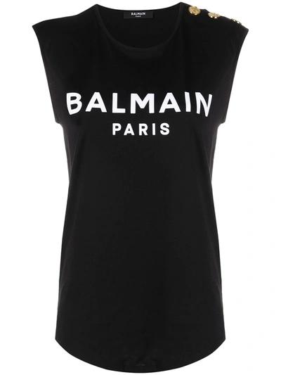 BALMAIN 纽扣细节T恤