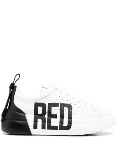 Red Valentino Women's Colourblock Leather Platform Trainers In White