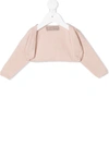 La Stupenderia Cropped Wool Cardigan In Pink