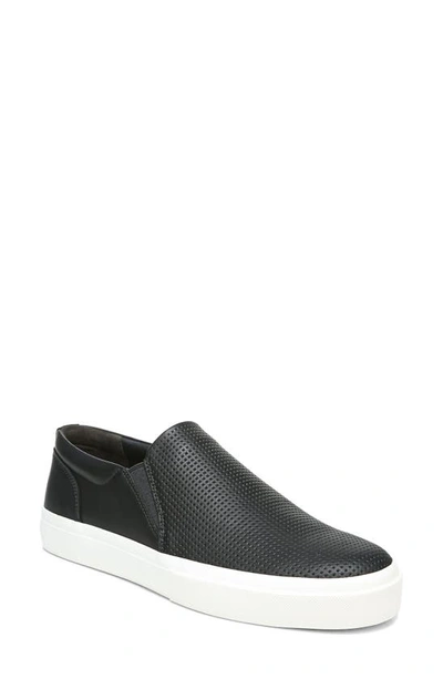 Vince Men's Fletcher Perforated Leather Slip-on Sneakers In Black