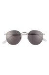 RAY BAN ICONS 50MM ROUND METAL SUNGLASSES,RB344750-X