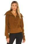 Varley Mentone Quarter-zip Knit Top In Monk's Robe