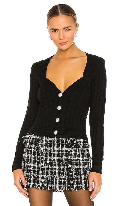 Ronny Kobo Jaelyn Knit Button Front Top In Black