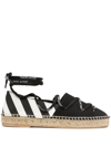 OFF-WHITE CANVAS LACES FLAT ESPADRILLAS BEIGE BLA