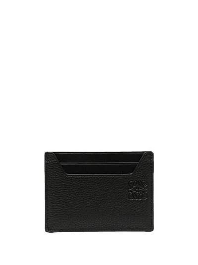 Loewe Anagram-debossed Grained-leather Cardholder In Black