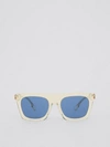BURBERRY Icon Stripe Detail Rectangular Frame Sunglasses