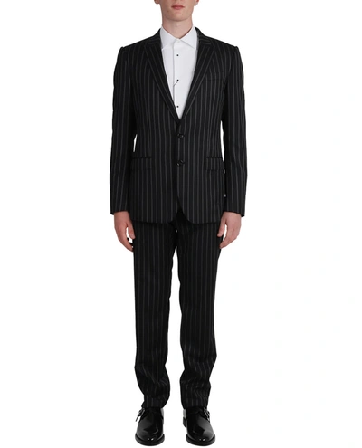 Dolce & Gabbana Pinstriped Tailored Suit In Striped
