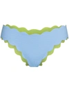 MARYSIA TWO-TONE SCALLOPED BIKINI BOTTOMS