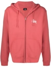 Stussy Graphic-print Zipped Hoodie In Red