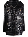 BALMAIN HIGH-SHINE HOODED JACKET