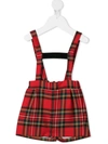 LA STUPENDERIA TARTAN-PRINT DUNGAREES