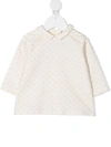 La Stupenderia Textured Stitched Cotton Sweatshirt In White