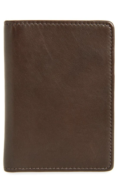 Nordstrom Liam Leather Folding Card Case In Brown Earth
