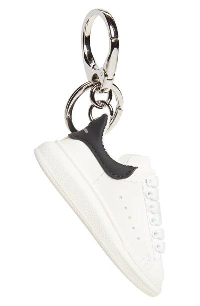 Alexander Mcqueen Oversize Sneaker Key Holder In White,black