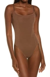 Skims Power Mesh Bodysuit In Jasper