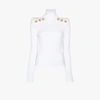 Balmain Gold-tone Buttons Sweater In White