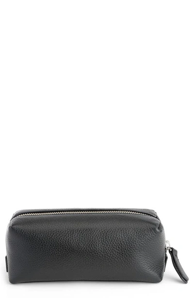 Royce Minimalist Leather Utility Bag In Black