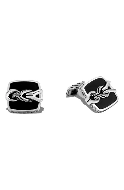 John Hardy Asli Classic Chain Cuff Links In Black Onyx