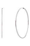 Bony Levy Essentials 14k Gold Thin Hoop Earrings In White Gold