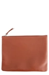 ROYCE ROYCE NEW YORK LEATHER TRAVEL POUCH,767-TAN-5