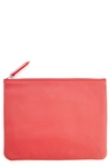 ROYCE LEATHER TRAVEL POUCH,767-RED-5