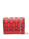 Valentino Signature Rockstud-embellishment Crossbody Bag In Red