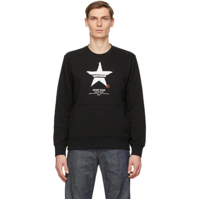 Neil Barrett Black Print 'sport Star' Sweatshirt In Black,white