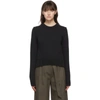 TIBI BLACK YARN SHRUNKEN SWEATER