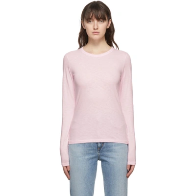 Rag & Bone Pink 'the Slub Slim' Long Sleeve T-shirt In Ultra Pink