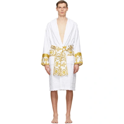 Versace White Barocco Robe