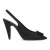 SAINT LAURENT BLACK GROSGRAIN ANAÏS SLINGBACK 95 PUMPS