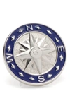 Cufflinks, Inc Blue Compass Lapel Pin In Silver