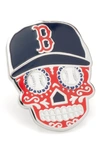 Cufflinks, Inc Boston Red Sox Sugar Skull Lapel Pin In Red