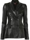 Altuzarra Indiana Double Breasted Leather Jacket In Black
