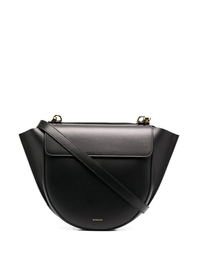 Wandler Curved Leather Crossbody Bag In Black