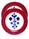 La Doublej X Von Bartha Ladine Set Of Two Dessert Plates In Red