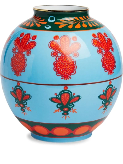 La Doublej X Ancap Medium Bubble Vase - Pineapple Azzurro In Light Blue