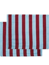 La Doublej Stripe-print Tablemats (set Of 2) In Red