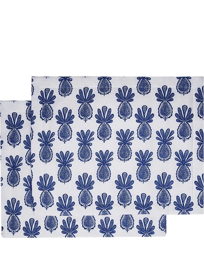 LA DOUBLEJ PINEAPPLE-PRINT TABLEMATS (SET OF 2)