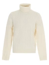 MICHAEL KORS CABLE KNIT WOOL BLEND TURTLENECK