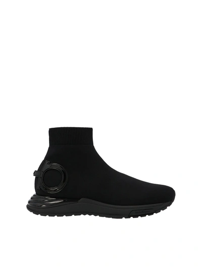 Ferragamo Gardena Sock Trainers In Black