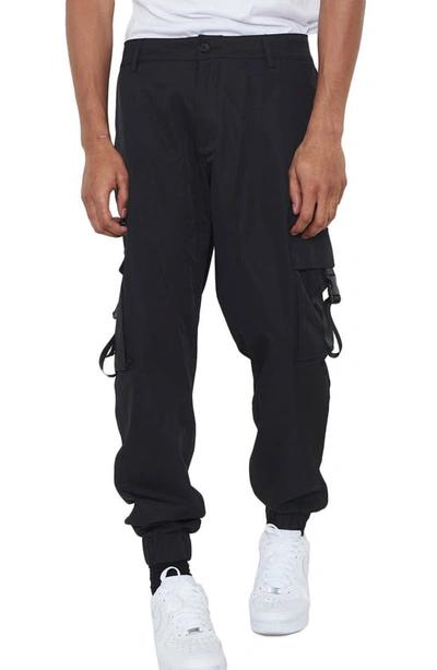 Nana Judy Men's Utility Pant With Fixed Waistband And Elastic Cuff In Black
