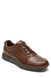 Rockport Edge Hill Apron Toe Sneaker In Brown Leather