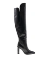 Max Mara Maxmara Beboot Boot Crocodile-print Black Leather In Black