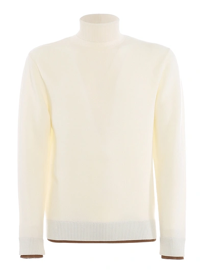 Eleventy Layered Effect Wool Crewneck In White
