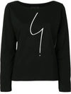 Agnès B. Graphic-print Long-sleeve Top In Black