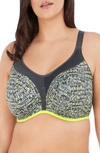Elomi Women's Full Figure Energise Underwire Sports Bra In Lime Twist