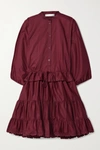 SEE BY CHLOÉ TIERED EMBROIDERED COTTON-POPLIN MINI DRESS