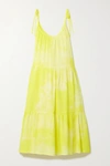 HONORINE DAISY TIERED TIE-DYED CRINKLED COTTON-GAUZE DRESS